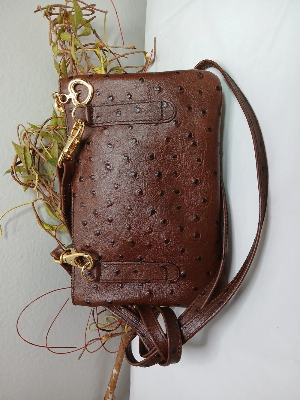 Bottega Fiorentina Petite Crossbody Handbag Clutch Brown Leather NWOT 6.5